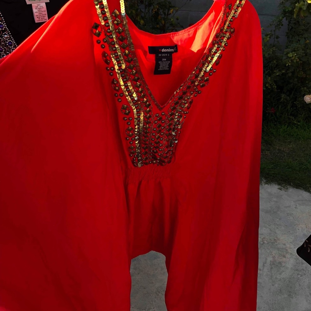 Red drop shirt